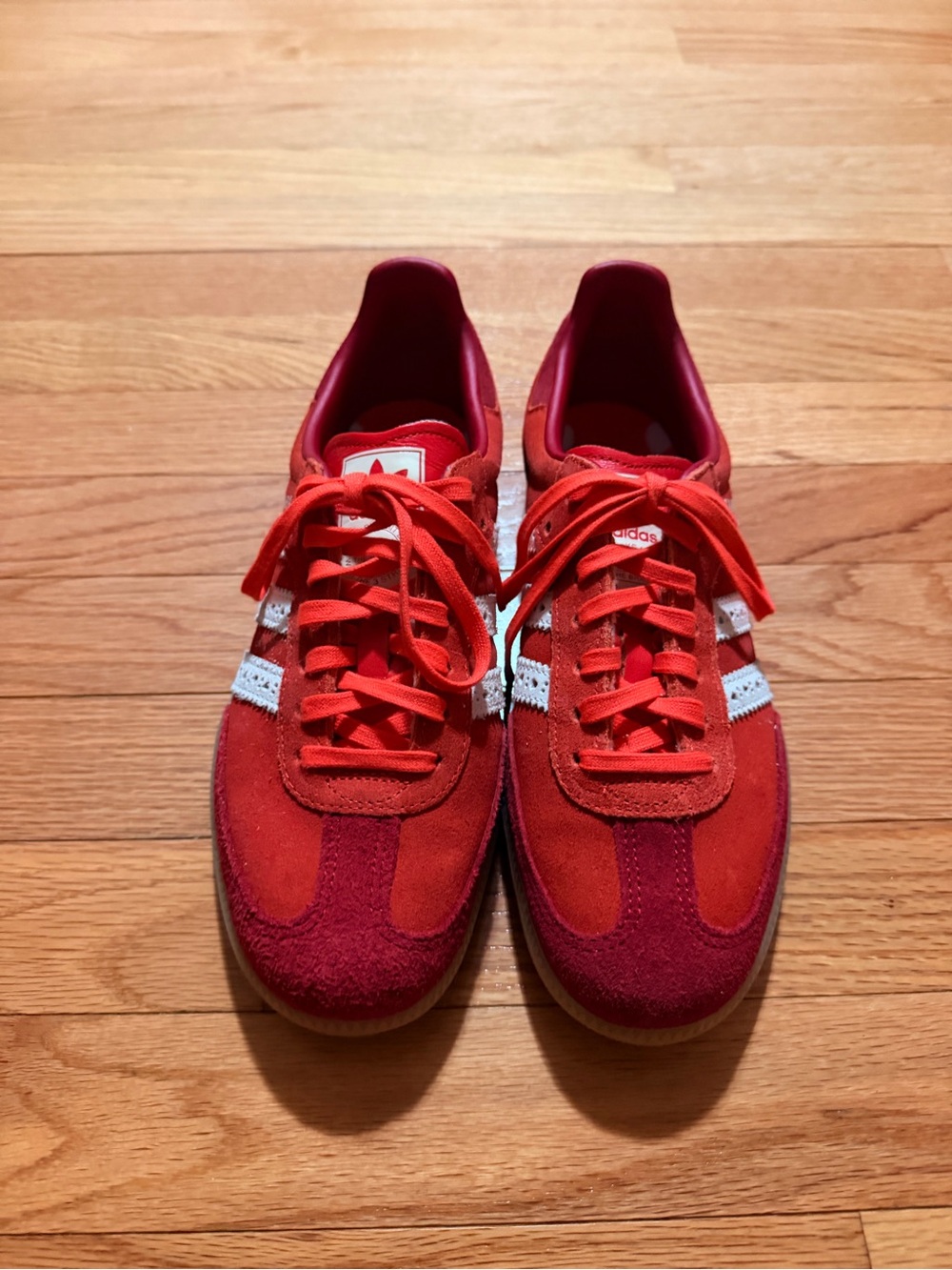 Women adidas Samba Sneakers in Red and White - Picture 2 of 3